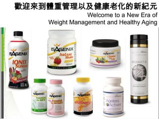 歡迎來到體重管理以及健康老化的新紀元
                Welcome to a New Era of
    Weight Management and Healthy Aging
 