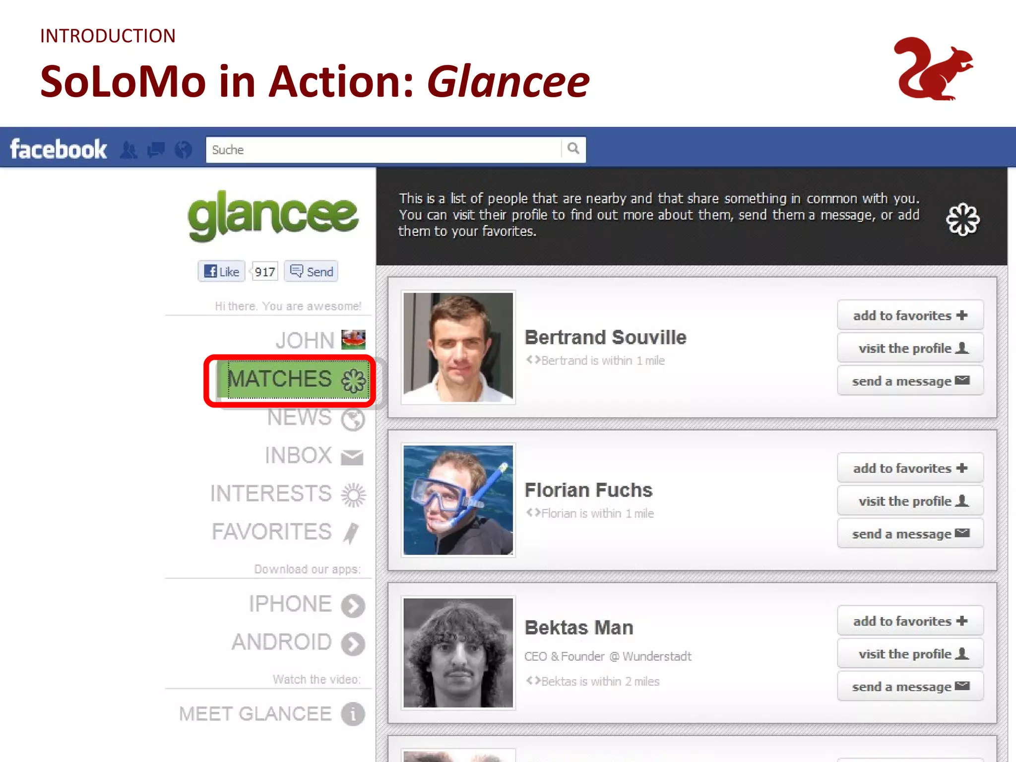 INTRODUCTION

SoLoMo in Action: Glancee




                            14
 