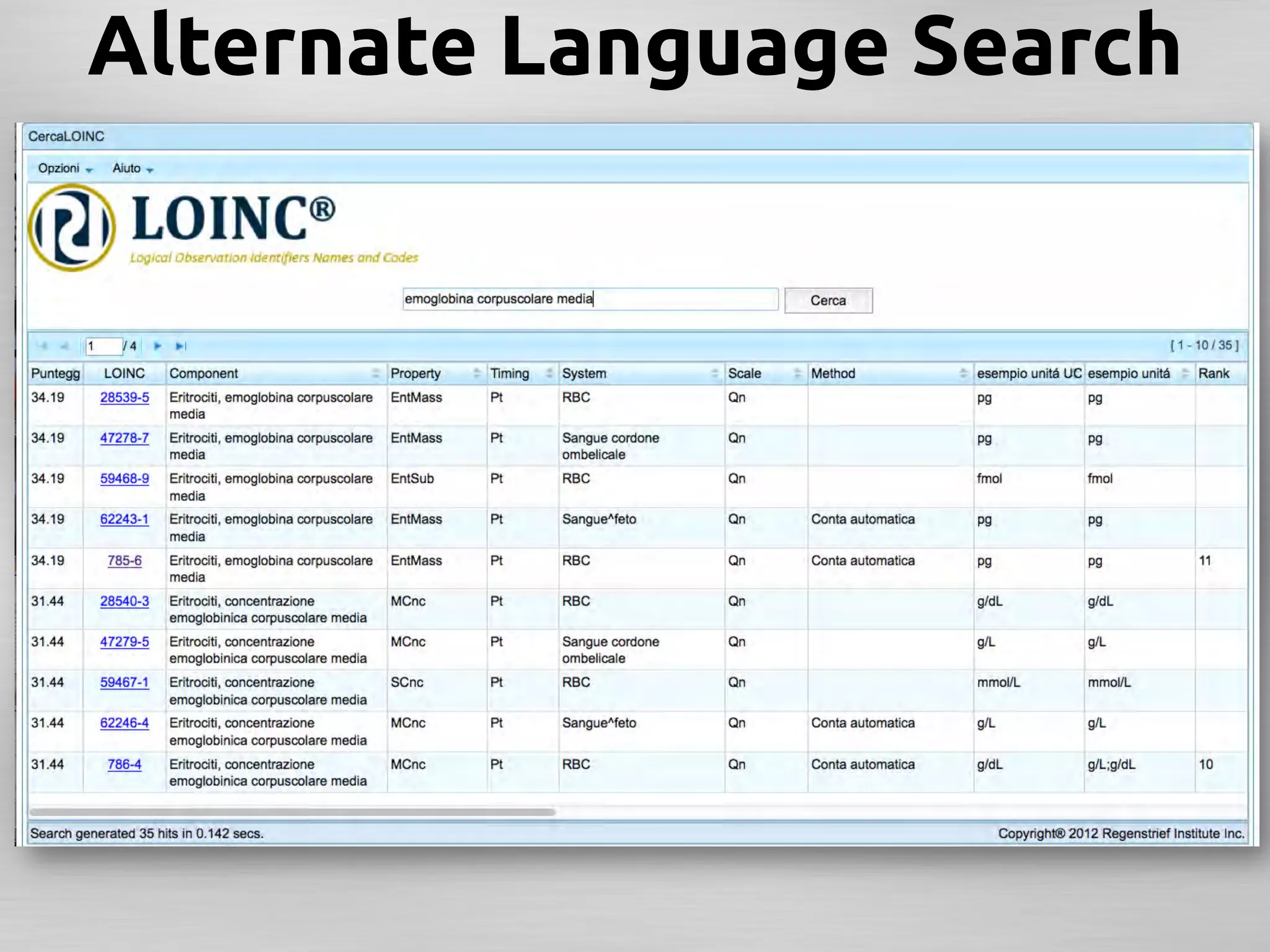 Alternate Language Search	
 