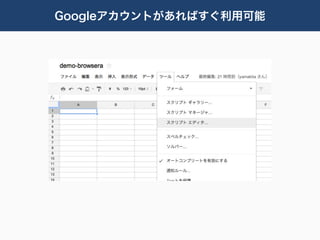 Googleアカウントがあればすぐ利用可能
 