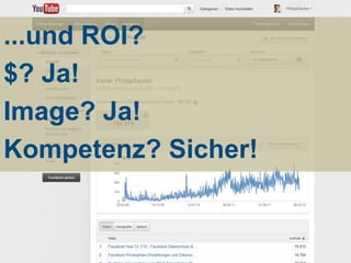 ...und ROI?
$? Ja!
Image? Ja!
Kompetenz? Sicher!
 