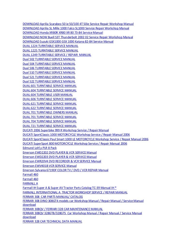 Xr80 service manual Xr80 service manual