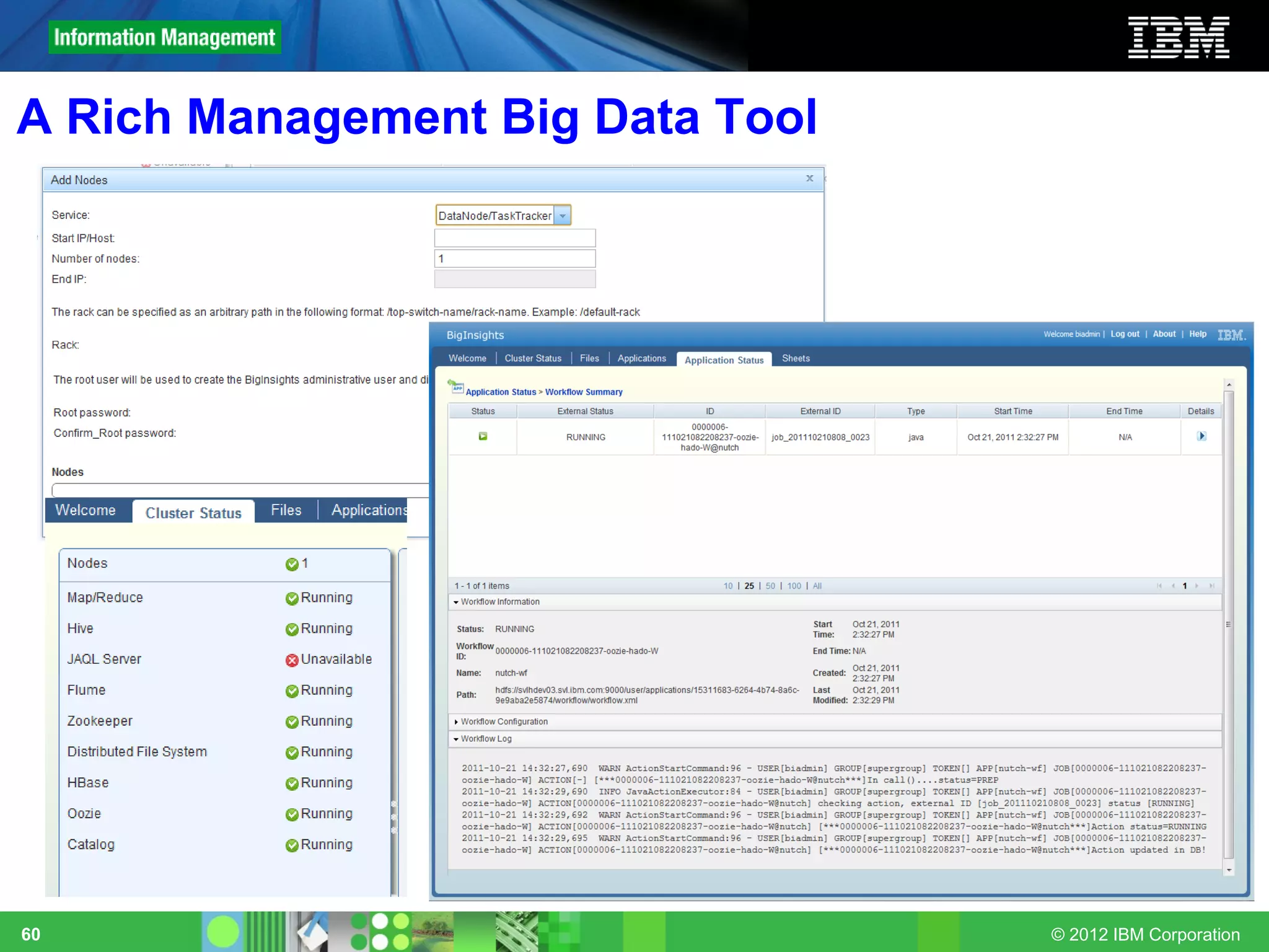 A Rich Management Big Data Tool




60                                © 2012 IBM Corporation
 