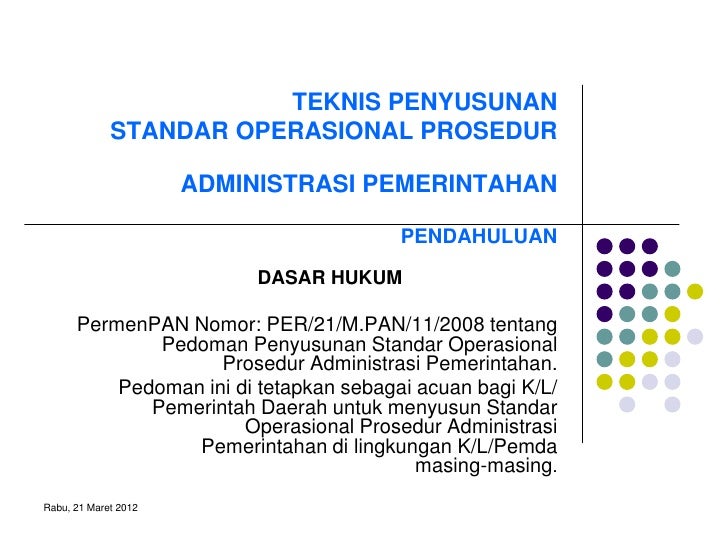 Pedoman Penyusunan Sop