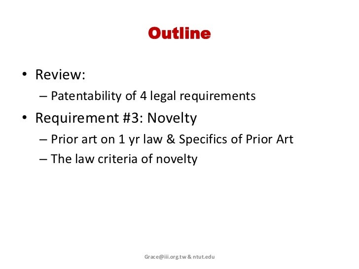 Patentability requirement on novelty