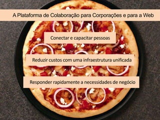 A Plataforma de Colaboração para Corporações e para a Web



               Conectar e capacitar pessoas



       Reduzir custos com uma infraestrutura unificada



      Responder rapidamente a necessidades de negócio
 