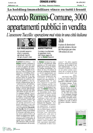 Lettori: n.d.                                      06-APR-2012

Diffusione: n.d.   Dir. Resp.: Domenico Palmiero   da pag. 8




                                                                 2
 