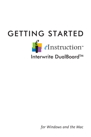 GETTING STARTED 
for Windows and the Mac 
Interwrite DualBoardTM  