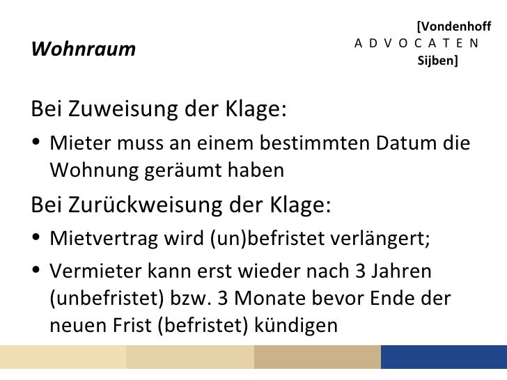 Mietrecht In Den Niederlanden