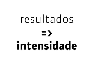 resultados
     =>
intensidade
 
