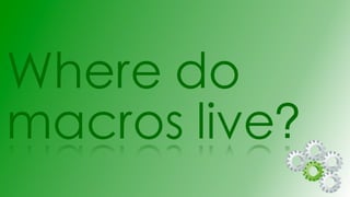 Where do
macros live?
 