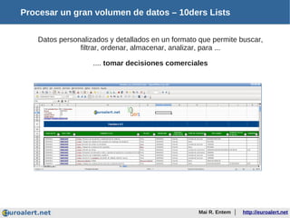 Procesar un gran volumen de datos – 10ders Lists


   Datos personalizados y detallados en un formato que permite buscar,
...