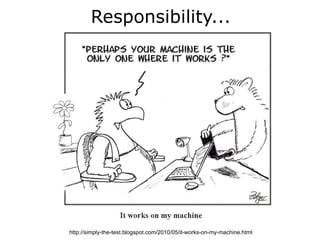 Responsibility...




http://simply-the-test.blogspot.com/2010/05/it-works-on-my-machine.html
 