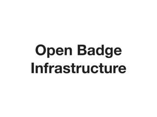 Open Badge
Infrastructure
 