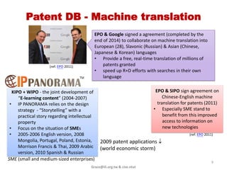 TW –SUPA
 (TIPO-Support Using the PPH Agreement)

• TW-SUPA vs. PPH




                                               Ref: TIPO.gov.tw 2012

                Grace@iii.org.tw & cise.ntut                           9
 