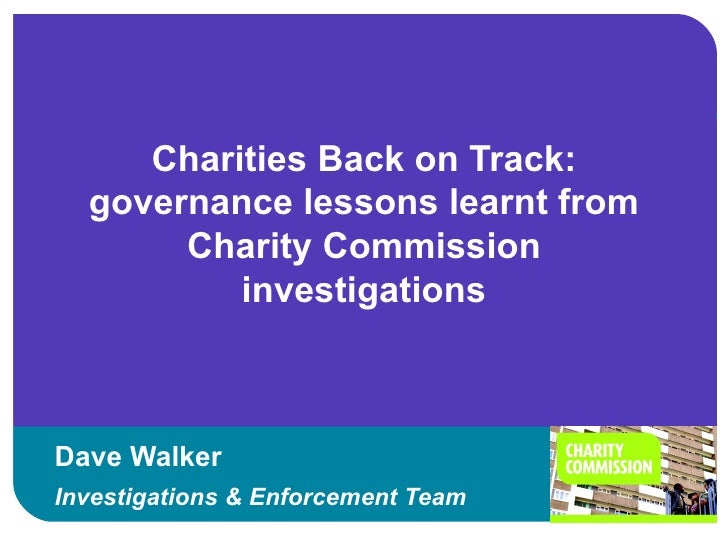 Governance learned from Charity Commission investigations