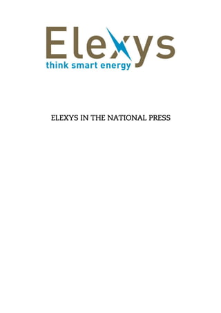ELEXYS IN THE NATIONAL PRESS
 