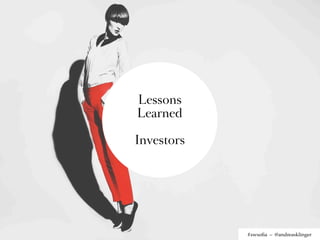 Startups have diﬀerent stages.

#1 Mistake by all (70%) founders:
Following the patterns of startups in later stages.

Read: http://prezi.com/nfvyxijdmj7v/startup-lifecycle-by-fred-destin/ (!!!)
                                                                              Source: Startup Genome Project Report
 