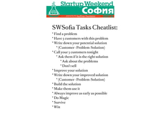 Your Goal
   for
 Startup
Weekend
  Soﬁa




            #swsoﬁa – @andreasklinger
 