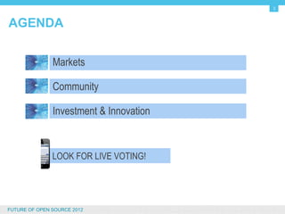 3


AGENDA


                  Markets

                  Community

                  Investment & Innovation



        ...
