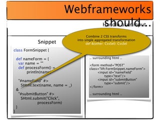 Webframeworks
                                   should...
                                   Handle user input

         ...