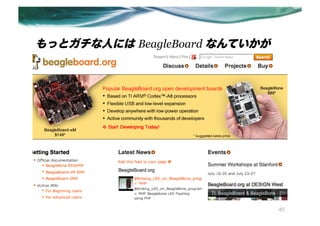 äȥˤˤ BeagleBoard ʤƤ




                               45
 