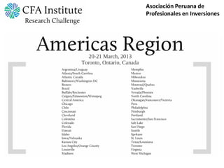 Asociación Peruana de
Profesionales en Inversiones
 