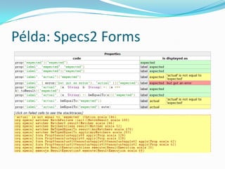 DSL – Scala, Specs1/2
 class HelloWorldSpec extends Specification {

     "The 'Hello world' string" should {
       "cont...