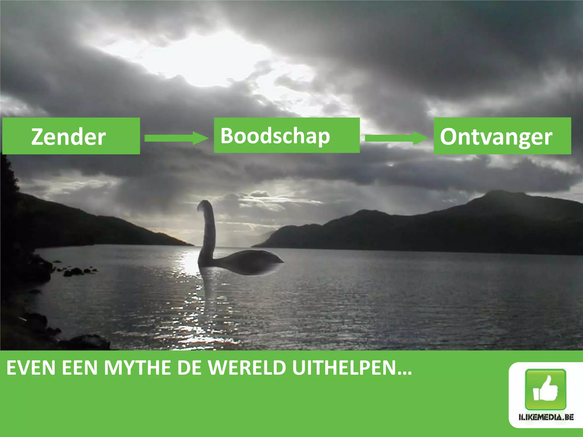 Zender          Boodschap           Ontvanger




EVEN EEN MYTHE DE WERELD UITHELPEN…
 