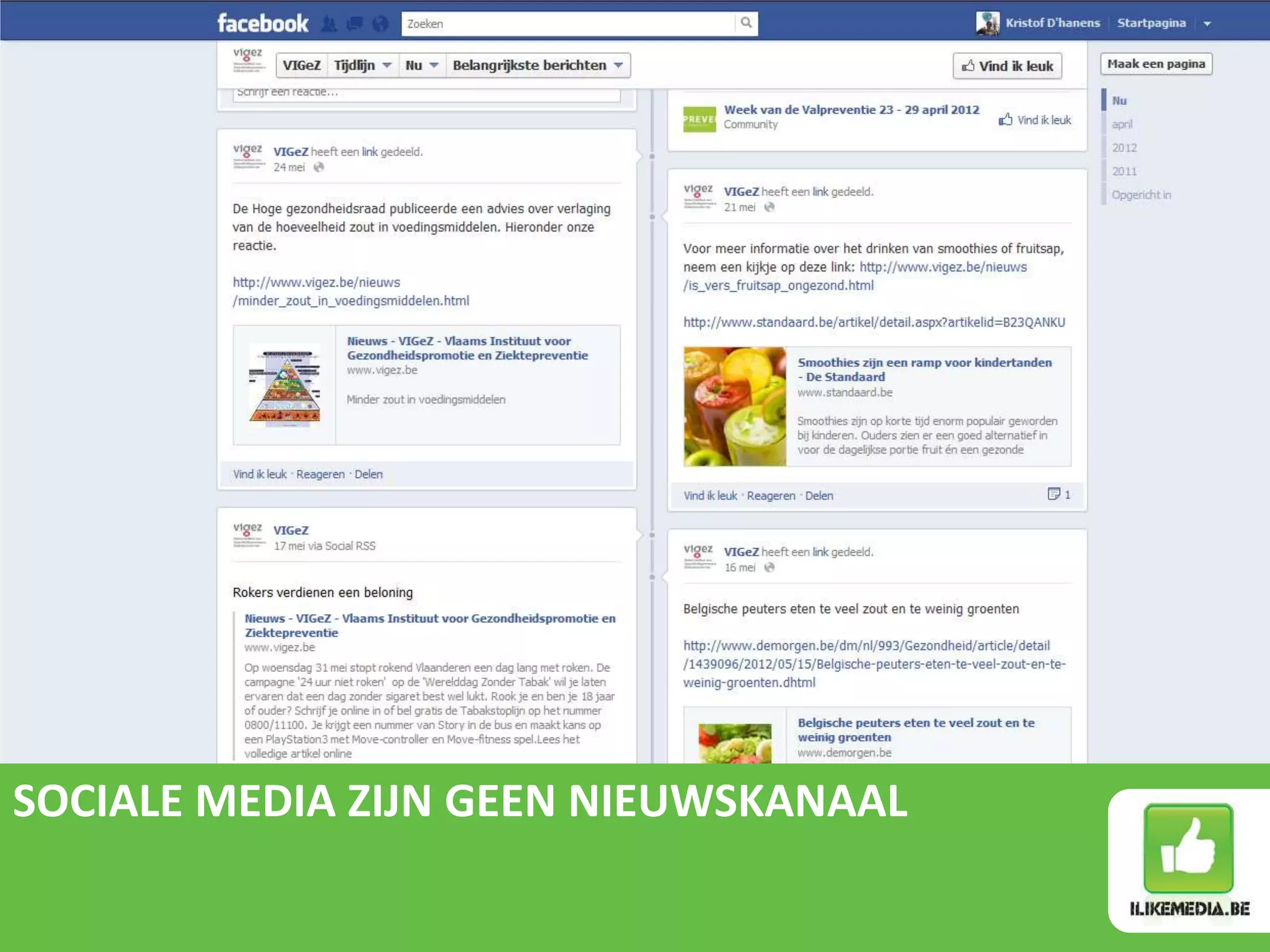 SOCIALE MEDIA ZIJN GEEN NIEUWSKANAAL
 