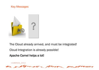 Key Messages




The Cloud already arrived, and must be integrated!
Cloud Integration is already possible!
Apache Camel helps a lot!
 