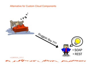 Alternative for Custom Cloud Components




                                          •  SOAP
                                          •  REST
 