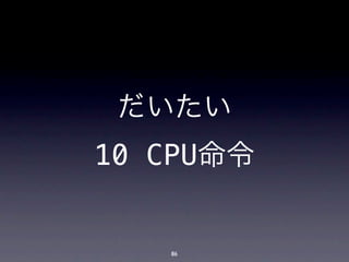 だいたい
10 CPU命令


   86
 