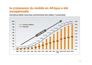 la croissance du mobile en Afrique a été
exceptionelle




                                           4
 