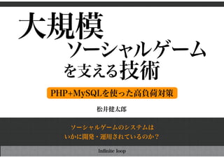 表紙

大規模ソーシャルゲームを支える技術
 