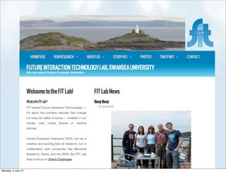 Dr Max L. Wilson    http://cs.nott.ac.uk/~mlw/
Monday, 2 July 12
 