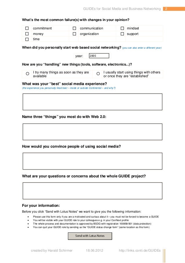 GUIDE self introduction form - finding Change Agents for Enterprise S…