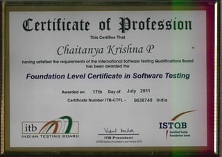 ISTQB Certificate