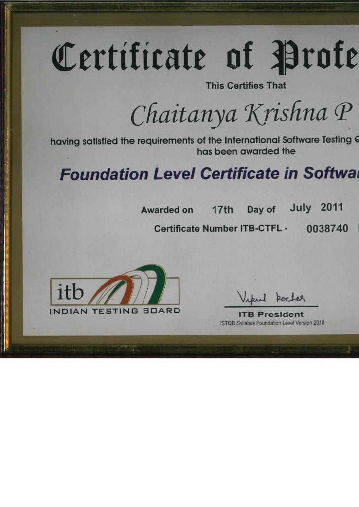 ISTQB Certificate ISTQB Certificate