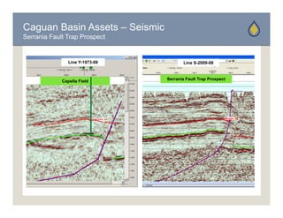 Caguan Basin Assets – Seismic
Serrania Fault Trap Prospect


                Line Y-1973-08          Line S-2009-08


                                 Serrania Fault Trap Prospect
             Capella Field




                                                            Mirador SS
 