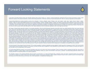 Forward Looking Statements

In the interest of providing potential investors with information regarding Shona Energy Company, Inc. (“Shona"), including management's assessment of the future plans and operations of Shona, certain
statements contained in this corporate presentation constitute forward-looking statements or information (collectively "forward-looking statements") within the meaning of applicable securities legislation.

Forward-looking statements are typically identified by words such as "anticipate", "continue", "estimate", "expect", "forecast", "may", "will", "project", "could", "plan", "intend", "should", "believe", "outlook",
"potential", "target" and similar words suggesting future events or future performance In addition statements relating to "reserves" are deemed to be forward looking statements as they involve the implied
 potential target                                                            performance.     addition,                         reserves                      forward-looking
assessment, based on certain estimates and assumptions, that the reserves described exist in the quantities predicted or estimated and can be profitably produced in the future. Forward looking statements
or information in this presentation include, but are not limited to, statements or information with respect to: the expected closing date and use of proceeds from the financing; potential reserves and future
production with respect to current assets business strategy and objectives; development plans; exploration and drilling plans; reserve quantities and the discounted present value of future net cash flows from
such reserves; future production levels; wells drilled (gross and net); capital expenditures; cash flow; debt levels; operating and other costs; royalty rates and taxes.

With respect to forward-looking statements contained in this corporate presentation, Shona has made assumptions regarding, among other things: future capital expenditure levels; future oil and natural gas
prices; future oil and natural gas production levels; future exchange rates and interest rates; ability to obtain equipment in a timely manner to carry out development activities; ability to market oil and natural
gas successfully to current and new customers; the impact of increasing competition; the ability to obtain financing on acceptable terms; and ability to add production and reserves through development and
exploitation activities. Alth
    l it ti      ti iti  Although Sh
                                  h Shona b li
                                           believes th t th expectations reflected i th f
                                                    that the        t ti     fl t d in the forward l ki statements contained i thi corporate presentation, and th assumptions on which such f
                                                                                                 d looking t t     t     t i d in this         t          t ti     d the           ti         hi h    h forward-looking
                                                                                                                                                                                                              d l ki
statements are made, are reasonable, there can be no assurance that such expectations will prove to be correct. Readers are cautioned not to place undue reliance on forward-looking statements included in
this corporate presentation, as there can be no assurance that the plans, intentions or expectations upon which the forward-looking statements are based will occur. By their nature, forward-looking
statements involve numerous assumptions, known and unknown risks and uncertainties that contribute to the possibility that the predictions, forecasts, projections and other forward-looking statements will
not occur, which may cause Shona's actual performance and financial results in future periods to differ materially from any estimates or projections of future performance or results expressed or implied by
such forward-looking statements. These risks and uncertainties include, among other things, the ability of management to execute its business plan; general economic and business conditions; the risk of
instability affecting the jurisdictions in which Shona operates; the risks of the oil and natural gas industry, such as operational risks in exploring for, developing and producing crude oil and natural gas and
market demand; the possibility that government policies or laws may change or governmental approvals may be delayed or withheld; risks and uncertainties involving geology of oil and natural gas deposits;
the uncertainty of reserves estimates and reserves life; the ability of Shona to add production and reserves through acquisition, development and exploration activities; Shona's ability to enter into or renew
leases; potential delays or changes in plans with respect to exploration or development projects or capital expenditures; the uncertainty of estimates and projections relating to production (including decline
rates), costs and expenses; fluctuations in oil and natural gas prices, foreign currency exchange rates and interest rates; risks inherent in Shona's marketing operations, including credit risk; uncertainty in
amounts and timing of royalty payments; health, safety and environmental risks; risks associated with existing and potential future law suits and regulatory actions against Shona; uncertainties as to the
availability and cost of financing; and financial risks affecting the value of Shona’s investments. Readers are cautioned that the foregoing list is not exhaustive of all possible risks and uncertainties.

Any financial outlook or future oriented financial information in this corporate presentation, as defined by applicable securities legislation, has been approved by management of Shona. Such financial outlook
or future oriented financial information is provided for the purpose of providing information about management's current expectations and plans relating to the future. Readers are cautioned that reliance on
such information may not be appropriate for other purposes.

The forward-looking statements contained in this corporate presentation speak only as of the date of this corporate presentation. Except as expressly required by applicable securities laws, Shona does not
undertake any obligation to publicly update or revise any forward looking statements, whether as a result of new information, future events or otherwise. The forward-looking statements contained in this
corporate presentation are expressly qualified by this cautionary statement.

The information contained in this corporate presentation does not purport to be all-inclusive or to contain all information that a prospective investor may require. Prospective investors are encouraged to
conduct their own analysis and reviews of Shona, and of the information contained in this corporate presentation. Without limitation, prospective investors should consider the advice of their financial, legal,
accounting, tax and other advisors and such other factors they consider appropriate in investigating and analyzing Shona.
 