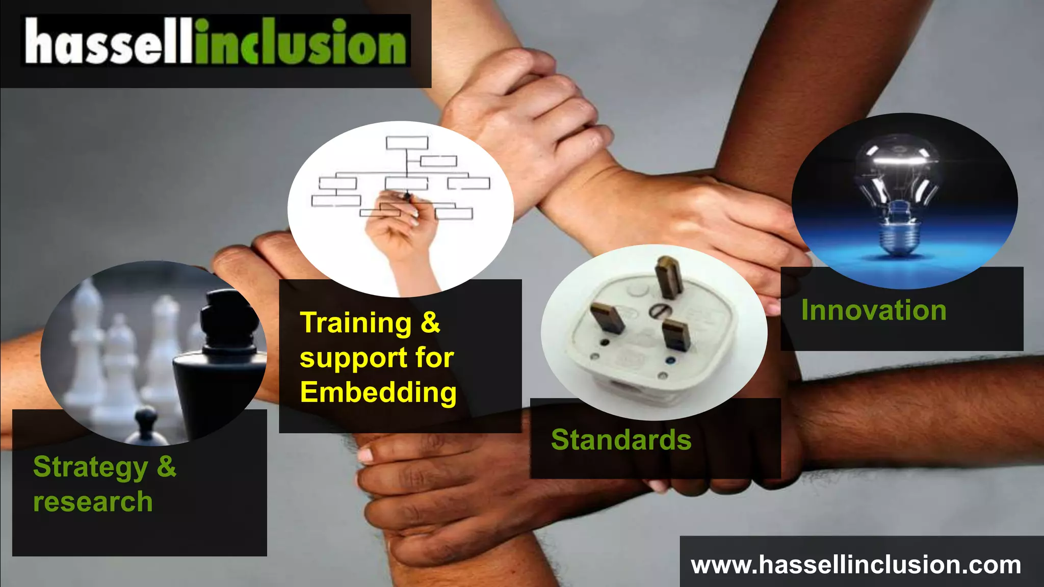 Training &                   Innovation
             support for
             BS8878
                           Standards
Strategy &
research
                                  www.hassellinclusion.com
                                         ©
 