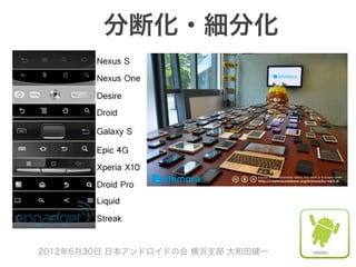 分断化・細分化




2012年6月30日 日本アンドロイドの会 横浜支部 大和田健一
 