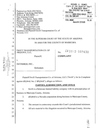 Swift v dHybrid Complaint (2012)