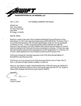 Swift v dHybrid Complaint (2012)