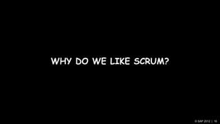 WHY DO WE LIKE SCRUM?




                        © SAP 2012 | 16
 