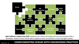 © SAP 2012 | 20   COMPLEMENTING SCRUM WITH ENGINEERING PRACTICES
 