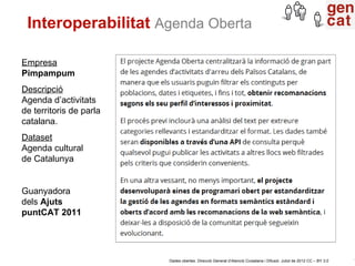 Interoperabilitat Agenda Oberta

Empresa
Pimpampum
Descripció
Agenda d’activitats
de territoris de parla
catalana.
Dataset...