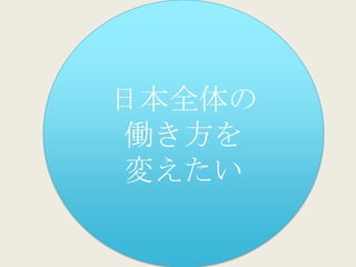 日本全体の
働き方を
変えたい
 