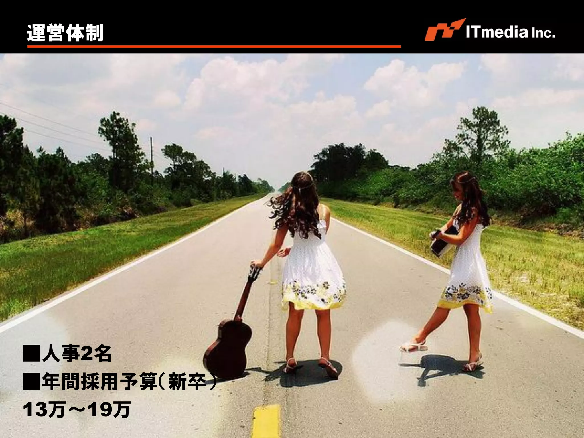 運営体制




■人事2名
■年間採用予算（新卒）
13万～19万
              Copyright © 2012 ITmedia Inc.
 